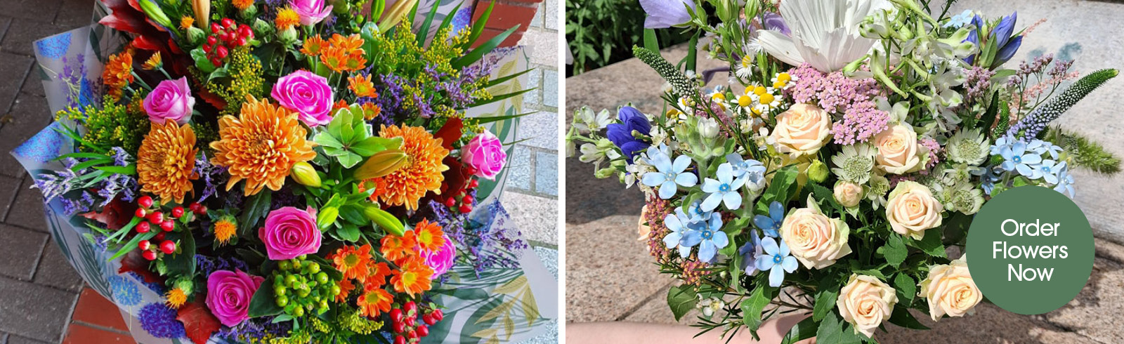 Seasonal bouquets from Flowers By Anne in Mold offering same-day delivery