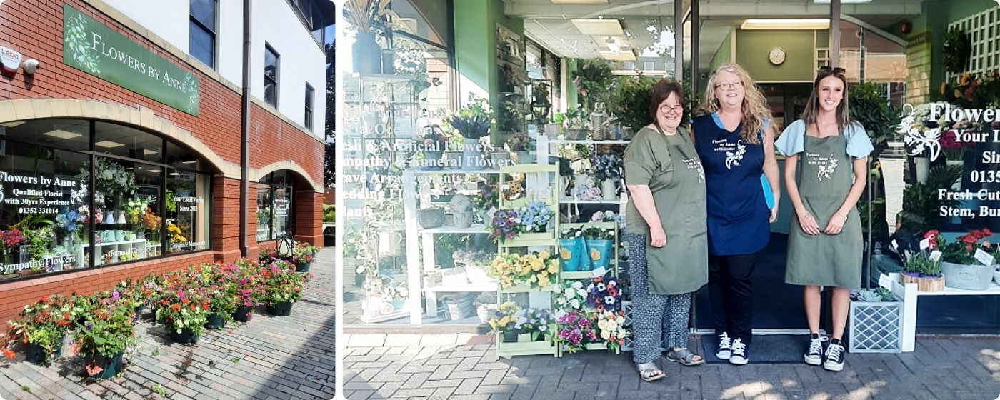 Seasonal bouquets from Flowers By Anne in Mold offering same-day delivery