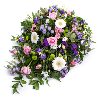 Eco Spray SYM-352 - Part of our Eco Range of floral designs, this single ended spray is made using a biodegradable base. Enter your choice of colours and we’ll make to order using the best available flowers.